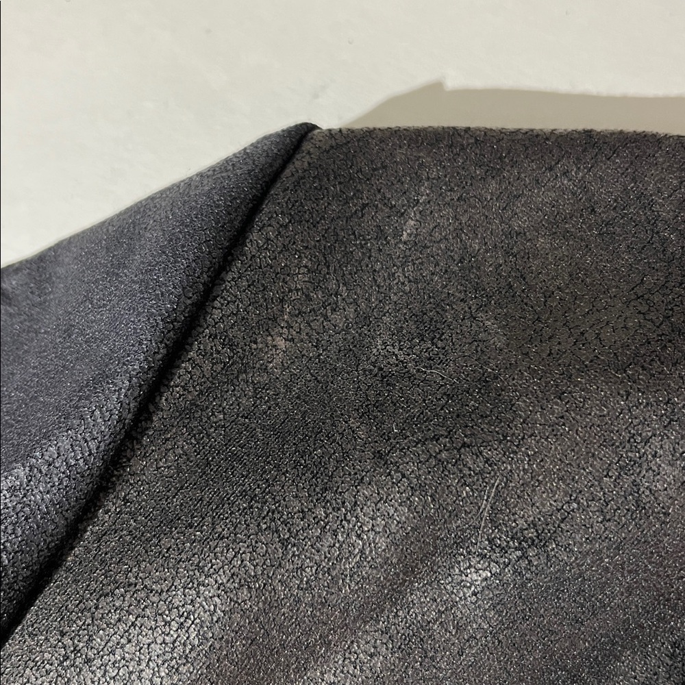 Style & Co Vegan Leather Shacket Light Jacket Blazer sz XL Black Gunmetal Bronze - Picture 5 of 7